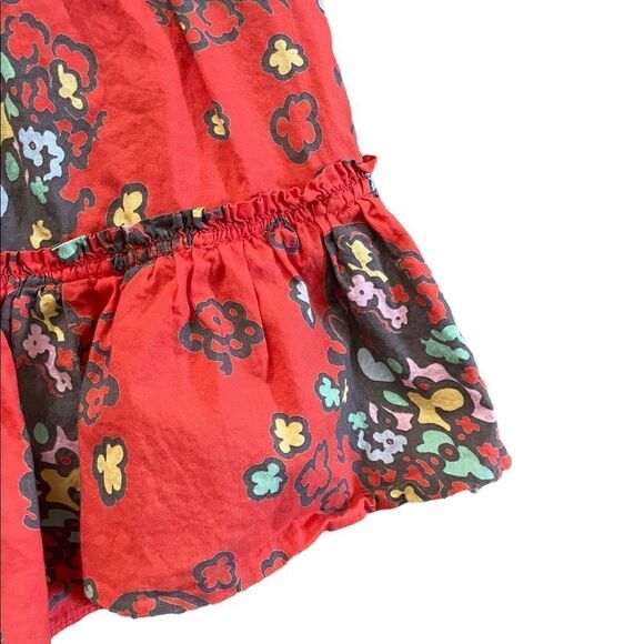 TOPSHOP Flowy Floral Tank Top Orange / Red Size 8 - Picture 3 of 10